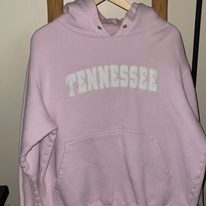 Tennessee Light Pink Hoodie with bleach spots